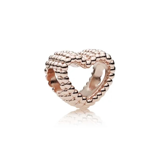 (image for) Beaded Heart Charm, PANDORA Rose™ - 787516
