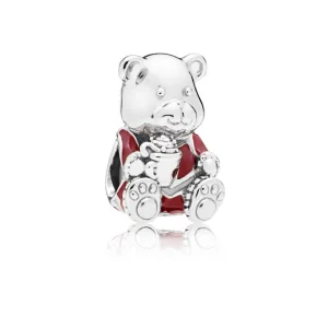 (image for) PANDORA Christmas Bear Charm, Red & White Enamel - 797564ENMX