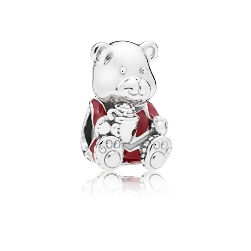 (image for) PANDORA Christmas Bear Charm, Red & White Enamel - 797564ENMX - Product Image