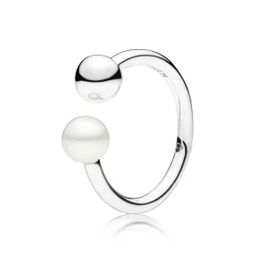 PANDORA Contemporary Pearl Ring, Freshwater Cultured Pearl - 197573P PANDORA Contemporary Pearl Ring, Freshwater Cultured Pearl - 197573P