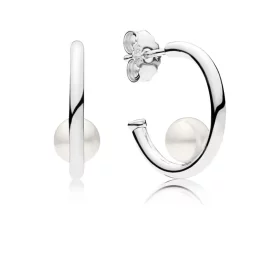 PANDORA Contemporary Pearls Hoop Earrings, Freshwater Cultured Pearl - 297528P PANDORA Contemporary Pearls Hoop Earrings, Freshwater Cultured Pearl - 297528P