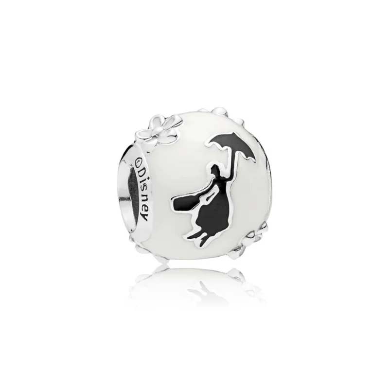 (image for) PANDORA Disney, Mary Poppins' Silhouette Charm, White & Black Enamel - 797510ENMX - Product Image