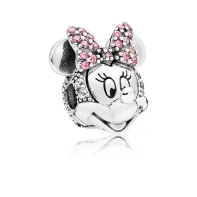 PANDORA Disney, Shimmering Minnie Portrait Clip, Clear CZ & Pink Enamel - 797496CZS