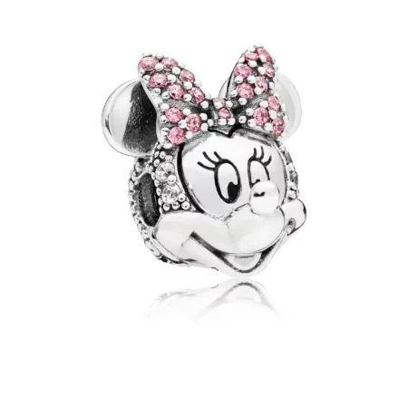 PANDORA Disney, Shimmering Minnie Portrait Clip, Clear CZ & Pink Enamel - 797496CZS PANDORA Disney, Shimmering Minnie Portrait Clip, Clear CZ & Pink Enamel - 797496CZS