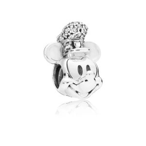 (image for) PANDORA Disney, Shimmering Steamboat Willie Portrait Charm, Clear CZ - 797499CZ