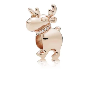 (image for) PANDORA Happy Reindeer Charm, Clear CZ - 787514CZ