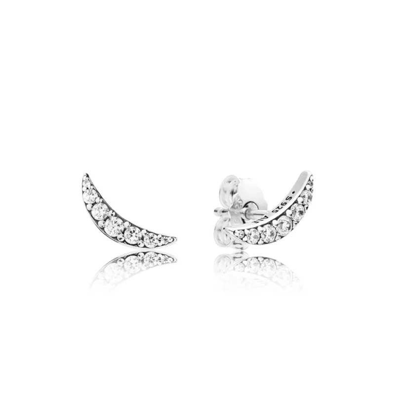 (image for) PANDORA Lunar Light Stud Earrings, Clear CZ - 297569CZ - Product Image