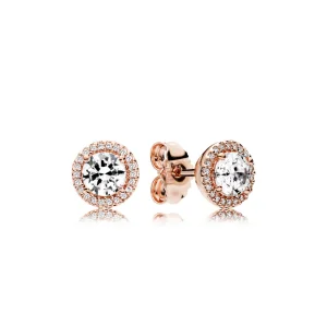 (image for) Classic Elegance Stud Earrings, PANDORA Rose™ & Clear CZ - 286272CZ