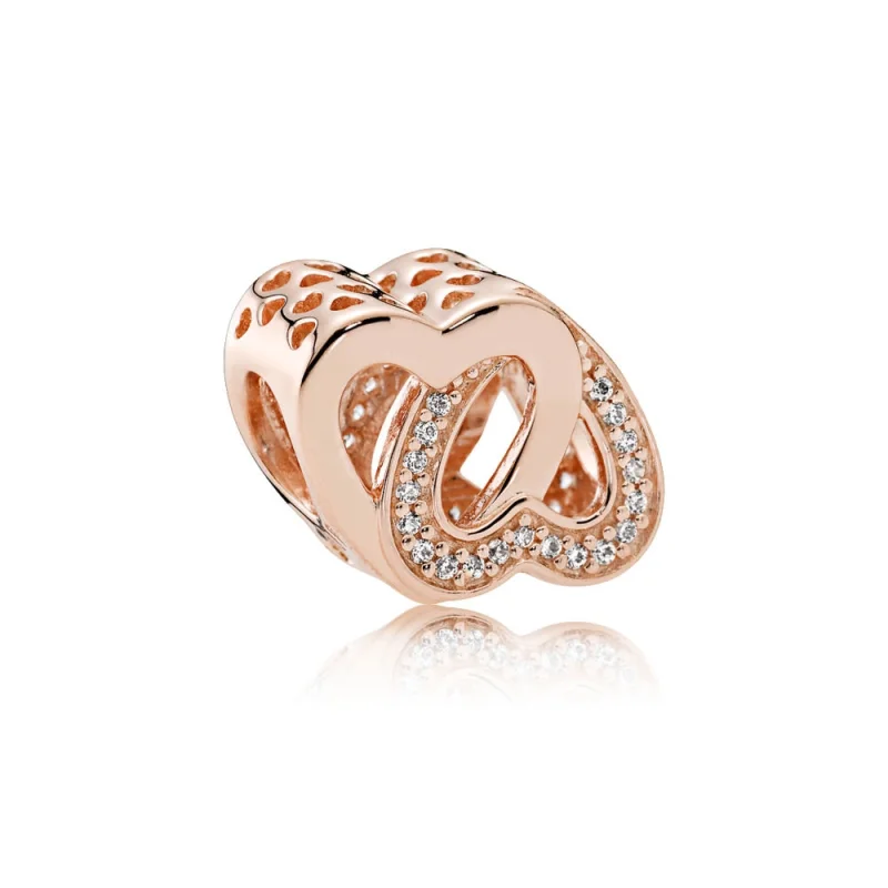 (image for) Entwined Love Charm, PANDORA Rose™ & Clear CZ - 781880CZ - Product Image
