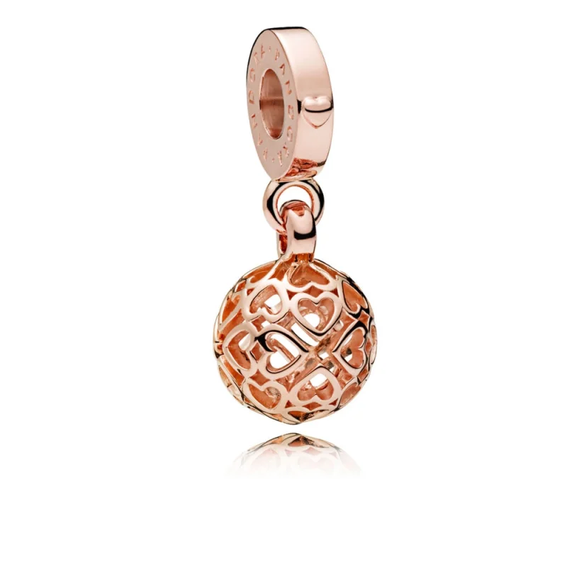 (image for) Harmonious Hearts Dangle Charm, PANDORA Rose™ - 787255 - Product Image