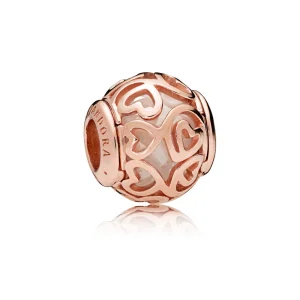 (image for) Hearts Filigree Charm, PANDORA Rose™ & Clear CZ - 787348CZ