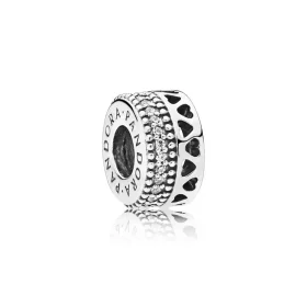 Hearts of PANDORA Charm, Clear CZ - 797415CZ Hearts of PANDORA Charm, Clear CZ - 797415CZ