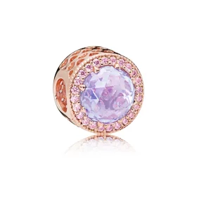 Lavender Radiant Hearts Charm, PANDORA Rose™ & Lavender & Pink CZ - 781725LCZ Lavender Radiant Hearts Charm, PANDORA Rose™ & Lavender & Pink CZ - 781725LCZ
