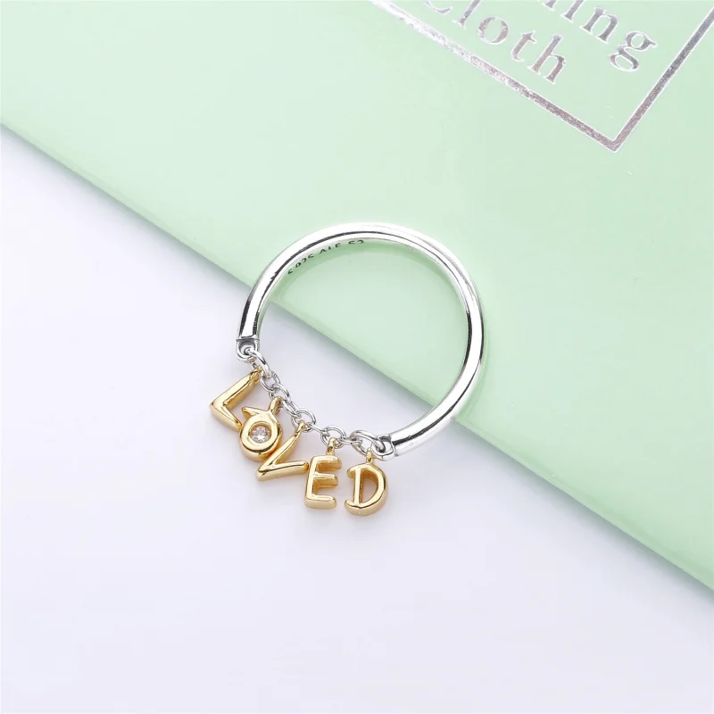 (image for) Loved Script Ring, PANDORA Shine™, Clear CZ - 167799CZ - View 3