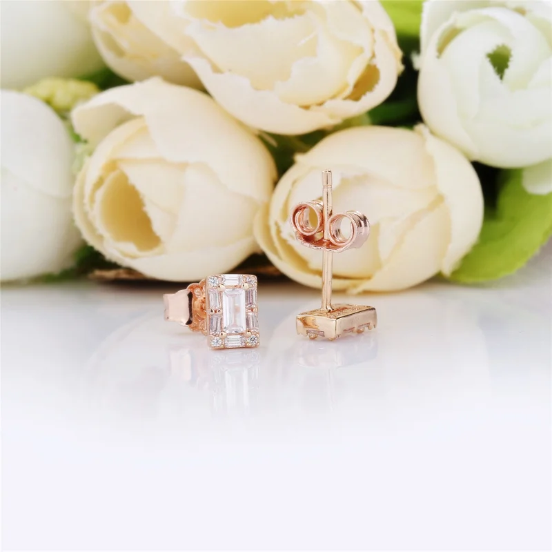 (image for) Luminous Ice Stud Earrings, PANDORA Rose™ & Clear CZ - 287567CZ - View 3