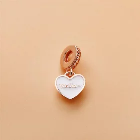 Mother & Daughter Hearts Dangle Charm, PANDORA Rose™, Silver Enamel & Clear CZ - 782072EN23 Mother & Daughter Hearts Dangle Charm, PANDORA Rose™, Silver Enamel & Clear CZ - 782072EN23