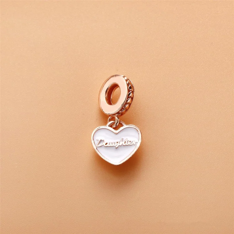 (image for) Mother & Daughter Hearts Dangle Charm, PANDORA Rose™, Silver Enamel & Clear CZ - - View 3