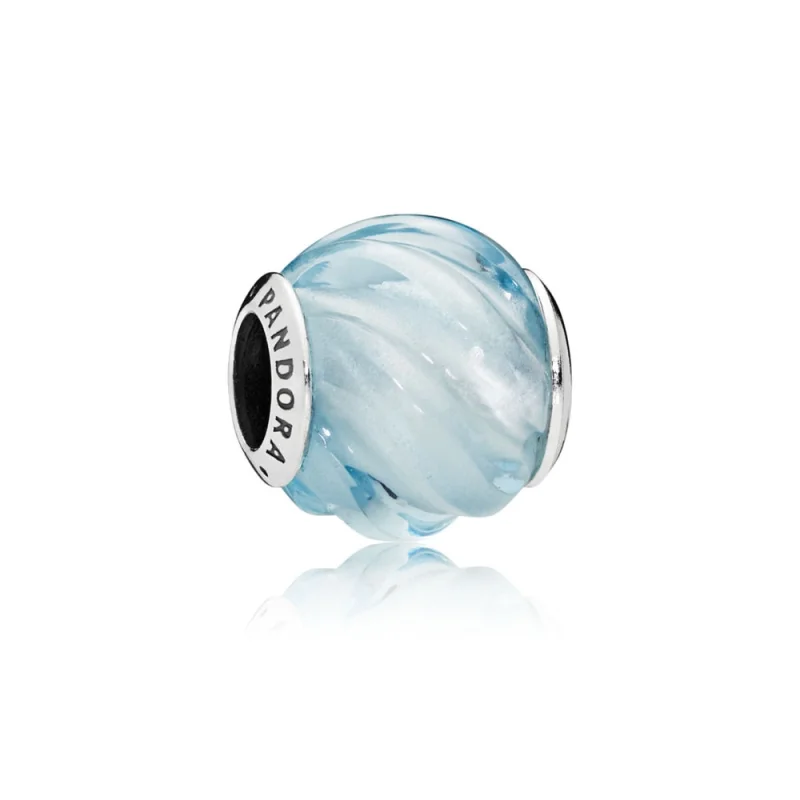 (image for) PANDORA Blue Ripples Charm, Aqua Blue Crystal - 797098NAB - View 2