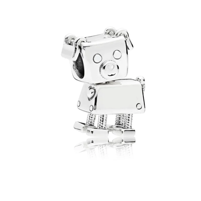 (image for) PANDORA Bobby Bot Charm, White Enamel - 797551EN12 - View 2