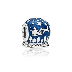 (image for) PANDORA Christmas Night Charm, Midnight Blue Enamel & Clear CZ - 796386EN63