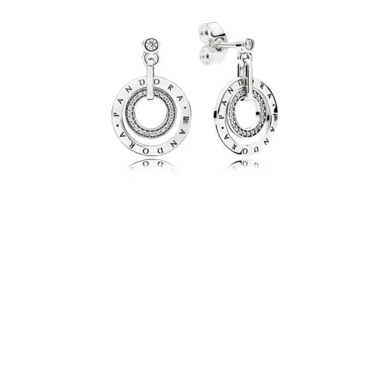 PANDORA Circles Drop Earrings, Clear CZ - 296296CZ