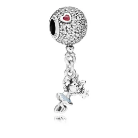 PANDORA Disney, Floating Minnie Dangle Charm, Red & Clear CZ & Light Blue Enamel - 797171CZ PANDORA Disney, Floating Minnie Dangle Charm, Red & Clear CZ & Light Blue Enamel - 797171CZ