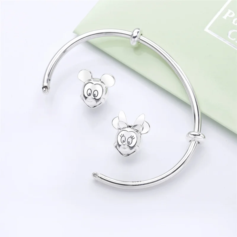 (image for) PANDORA Disney, Mickey & Minnie Open Bangle Bracelet - 597494 - View 4