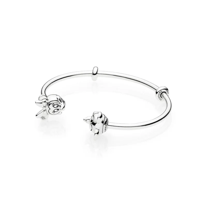 (image for) PANDORA Disney, Mickey & Minnie Open Bangle Bracelet - 597494 - Product Image