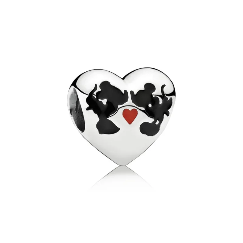 (image for) PANDORA Disney, Minnie & Mickey Kiss Charm, Mixed Enamel - 791443ENMX - View 2