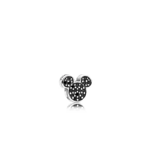 (image for) PANDORA Disney, Sparkling Mickey Icon Petite Locket Charm, Black Crystal - 796345NCK