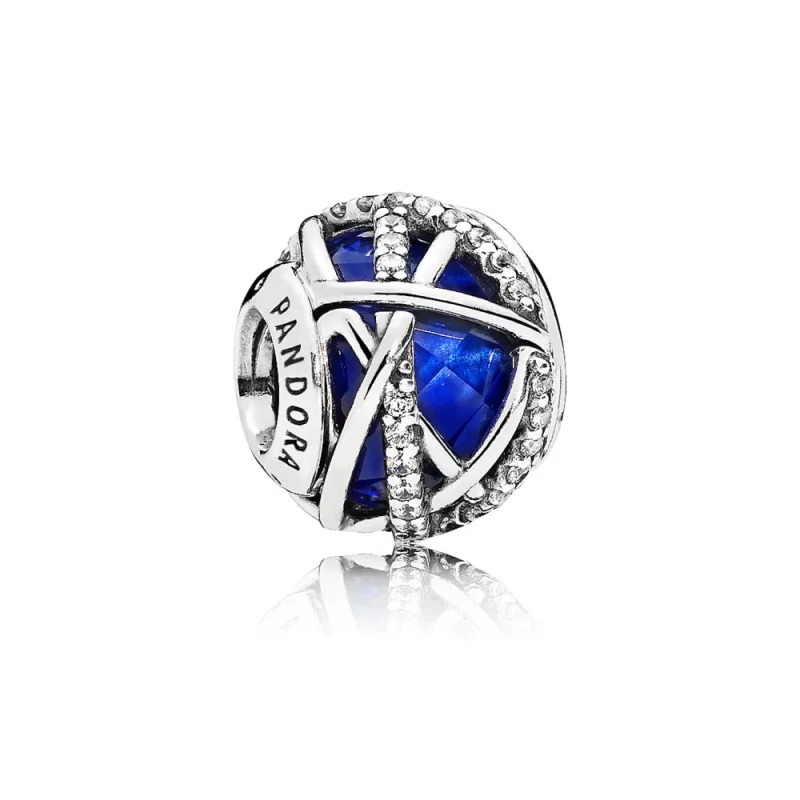 (image for) PANDORA Galaxy Charm, Royal Blue Crystal & Clear CZ - 796361NCB - View 2