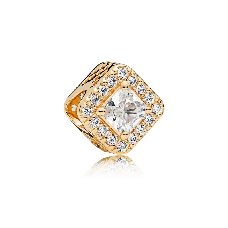 (image for) PANDORA Geometric Radiance Charm, 14K Gold & Clear CZ - 756207CZ - Product Image