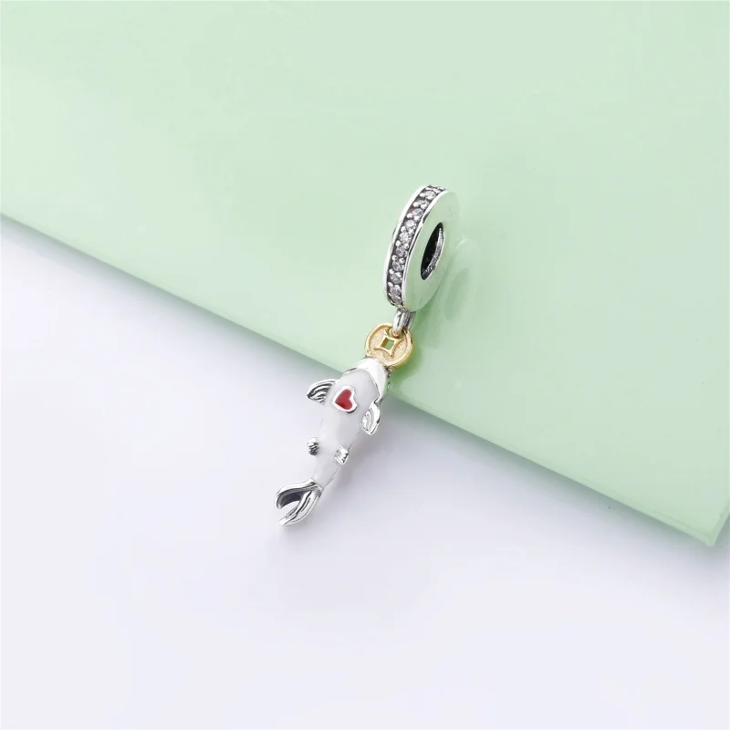 (image for) PANDORA Good Fortune Carp Dangle Charm, Clear CZ & Mixed Enamel - 797829CZ - View 4