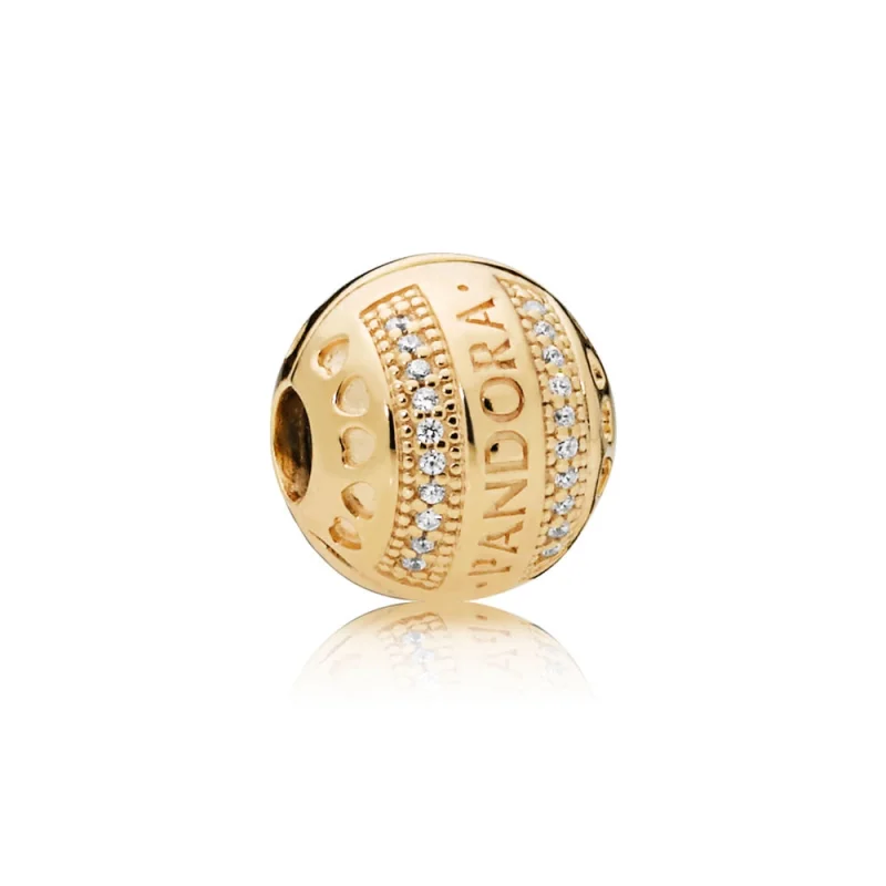 (image for) PANDORA Logo Hearts Clip, PANDORA Shine™ & Clear CZ - 767433CZ - Product Image