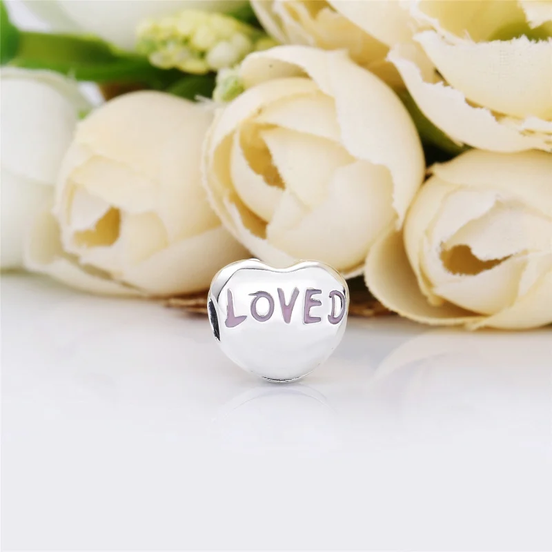 (image for) PANDORA Loved Heart Clip, Powder Pink Enamel - 797807EN124 - View 2