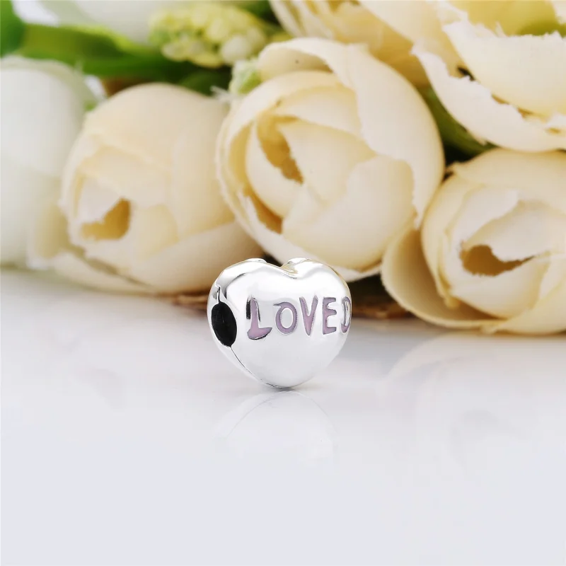 (image for) PANDORA Loved Heart Clip, Powder Pink Enamel - 797807EN124 - View 3