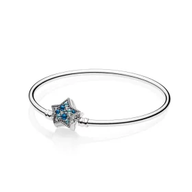 Pandora Moments Bright Blue Star Clasp Bangle - 597534NCBMX Pandora Moments Bright Blue Star Clasp Bangle - 597534NCBMX