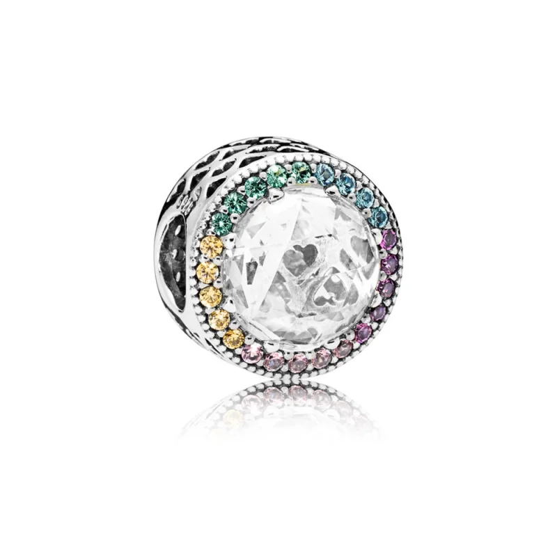 (image for) PANDORA Multi-Color Radiant Hearts Charm, Multi-Colored CZ - 791725CZMX - View 2