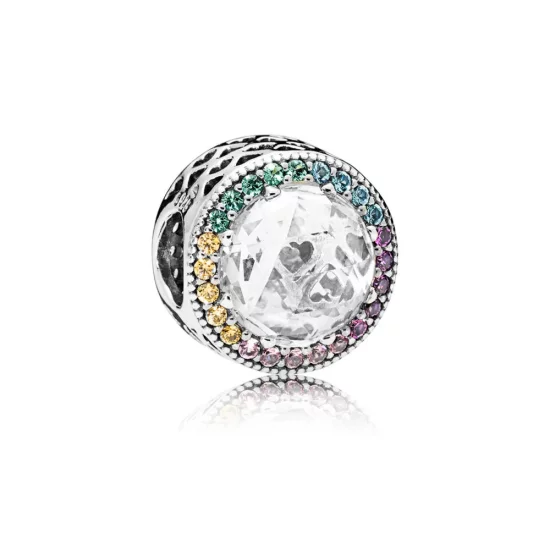 PANDORA Multi-Color Radiant Hearts Charm, Multi-Colored CZ - 791725CZMX