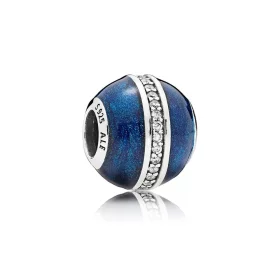 PANDORA Orbit Charm, Midnight Blue Enamel & Clear CZ - 796377EN63