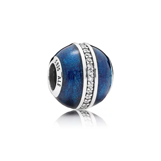 PANDORA Orbit Charm, Midnight Blue Enamel & Clear CZ - 796377EN63