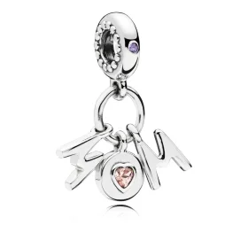 PANDORA Perfect Mom Dangle Charm with Pink & Lilac Crystals - 797059NSP PANDORA Perfect Mom Dangle Charm with Pink & Lilac Crystals - 797059NSP