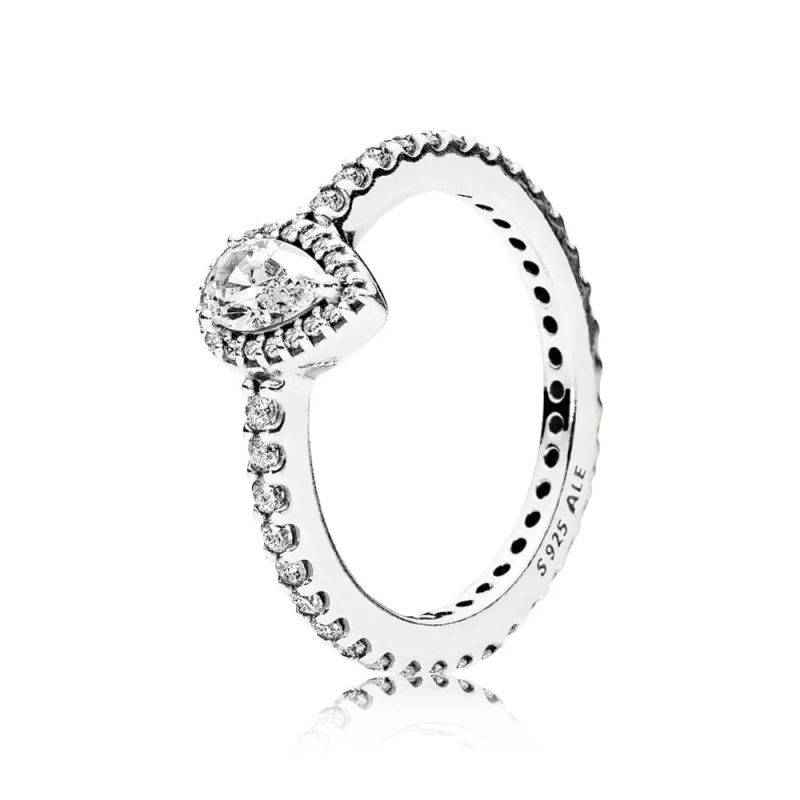 (image for) PANDORA Radiant Teardrop Ring, Clear CZ - 196254CZ - View 2