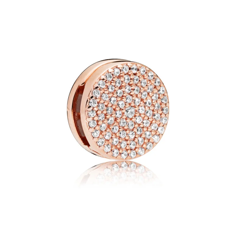 (image for) PANDORA Reflexions™ Dazzling Elegance Clip Charm, PANDORA Rose™ & Clear CZ - 787583CZ - Product Image
