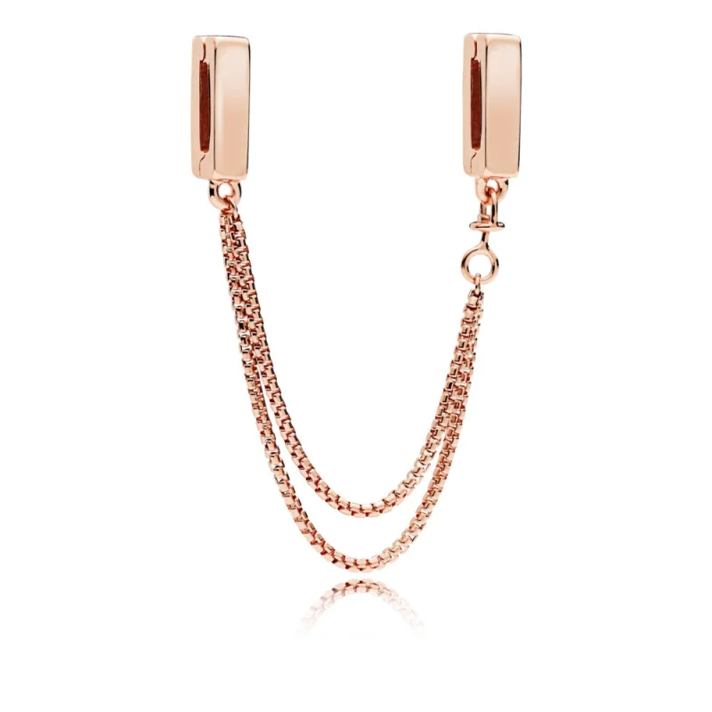 (image for) PANDORA Reflexions™ Floating Chains Safety Chain, PANDORA Rose™ - 787601 - View 2
