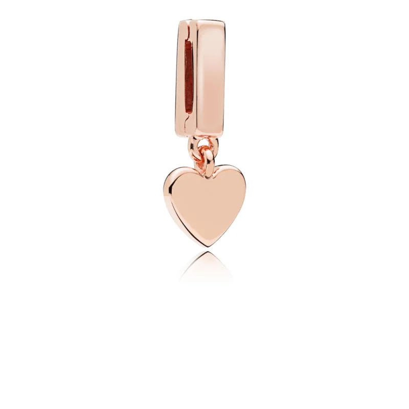 (image for) PANDORA Reflexions™ Floating Heart Clip Charm, PANDORA Rose™ - 787643 - Product Image