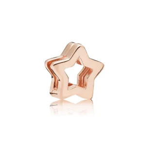 (image for) PANDORA REFLEXIONS™ Sleek Star Clip Charm, PANDORA Rose™ - 787544