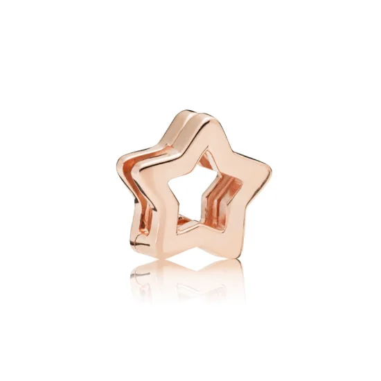 (image for) PANDORA REFLEXIONS™ Sleek Star Clip Charm, PANDORA Rose™ - 787544