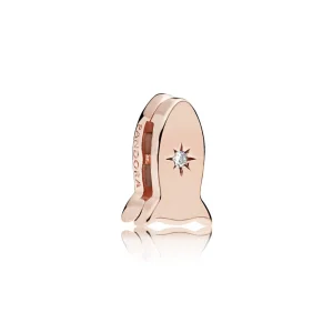 (image for) PANDORA REFLEXIONS™ Space Rocket Clip Charm, PANDORA Rose™ & Clear CZ - 787566CZ