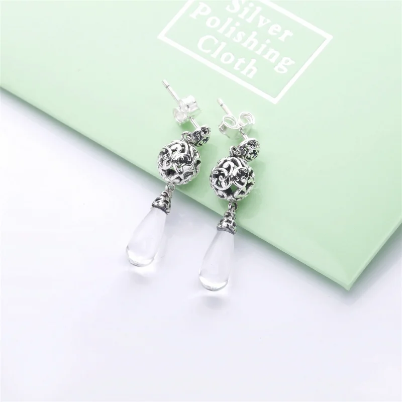 (image for) PANDORA Regal Droplets Earrings, Clear CZ - 297686CZ - View 2